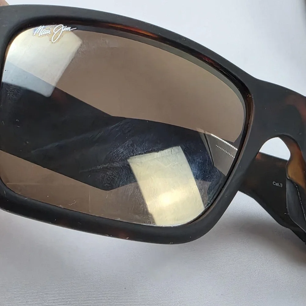 Maui Jim Ka'olu XL Sunglasses Mens Black Brown Polarized Wrap Italy MJ0614S 002
